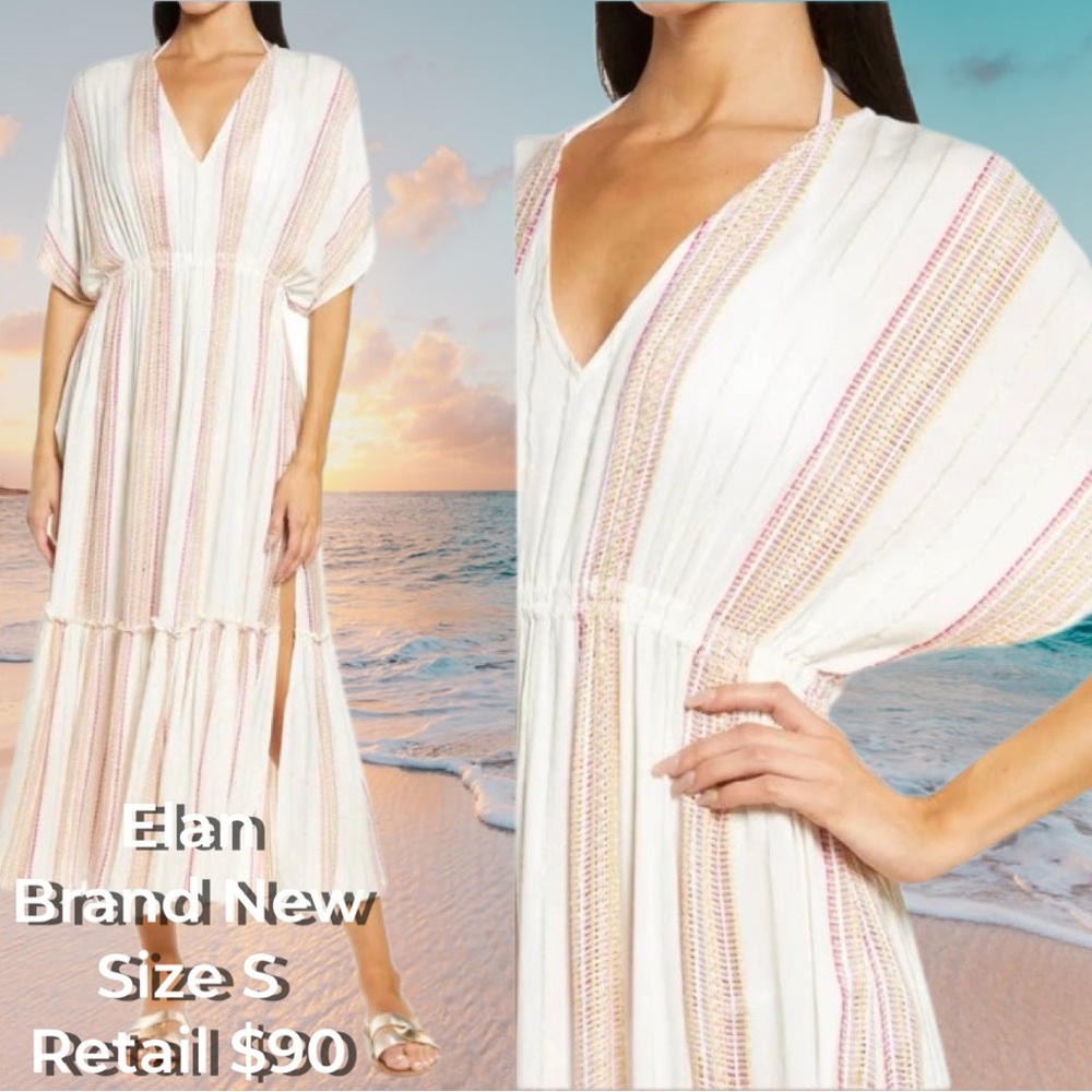 Elan Ruffle Cover-Up Maxi Dres